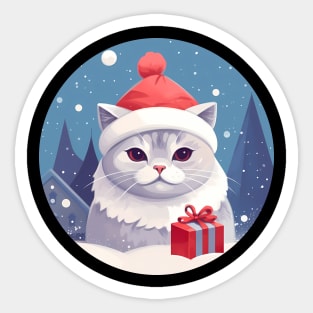 British Shorthair Cat Xmas, Love Cats Sticker